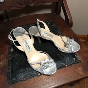 Jimmy Choo Silver Slingback Heels